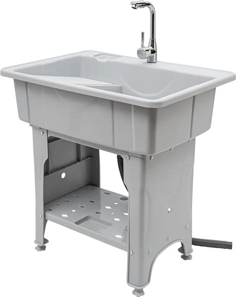 Stainless Steel Utility Sink w/Faucet, Outdoor Station for Washing ...