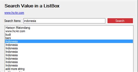 Image result for How to Use Search in ListBox Invisual Basic