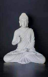 KALKAS ENRERPRISES 2 Feet White Buddha Statue - Decor for Home, Garden ...