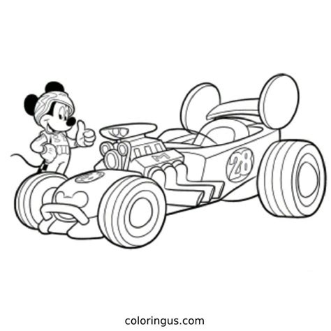 Mickey Mouse Car Coloring Page