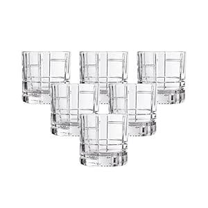 E - Ezra Double Rock Whisky Glass 350ml, Set of 6 (FTR) : Amazon.in ...