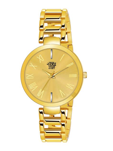 SWADESI STUFF Women Gold-Toned Dial & Gold Toned Straps Analogue Watch ...