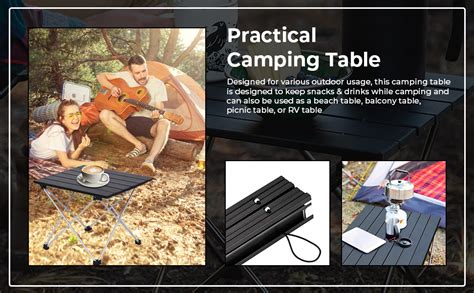 PROBEROS Aluminium Camping Table Foldable Table 56 * 40.5Cm Aluminum ...