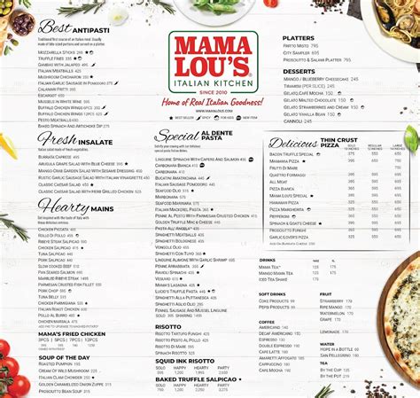 Menu at Mama Lou’s Italian Kitchen - Ayala Malls Feliz restaurant, Pasig