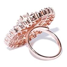 ZAVERI PEARLS Sparkling Cubic Zirconia Rose Gold Adjustable Finger Ring ...