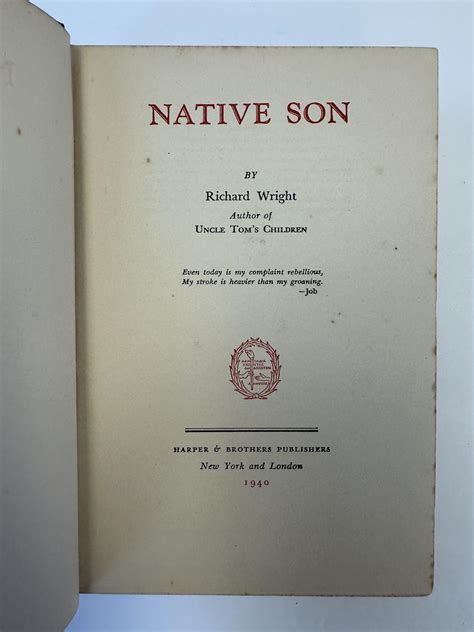 NATIVE SON | Richard Wright | First Edition, Second Issue