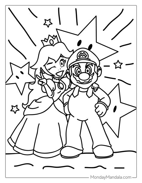 mario and princess peach coloring pages