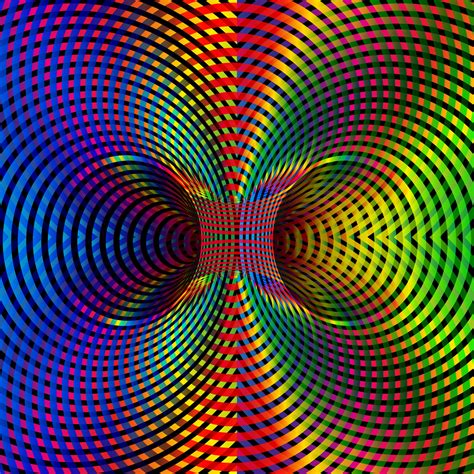 Wormhole Optical Illusion iridescent, Double Worm Hole colorful ...