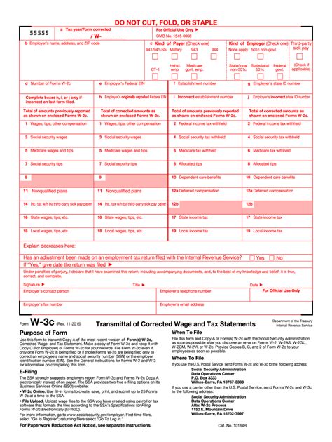 Image result for W-2c Forms Printable