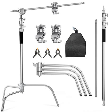 C Stand with Boom Arm-Photography Light Stand - Max Height 10.5ft/320cm Photography Light Stand ...