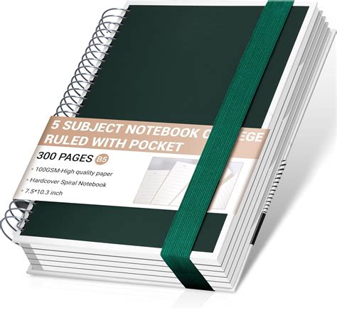 Amazon.com : Yoment 5 Subject Notebook with Dividers B5 College Ruled ...