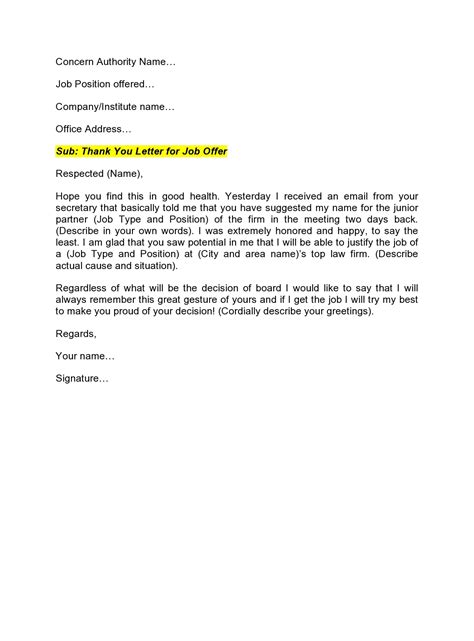 30 Professional Thank You Letters For Job Offer (Free)