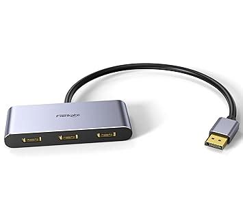 fairikabe 3 Port DisplayPort 1.4 Splitter, DisplayPort MST Hub Monitor ...