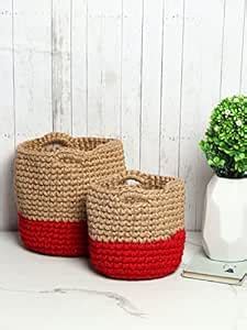 Habere India-All the Cultures Fabricating India Jute Crochet Baskets ...
