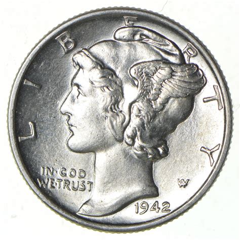BU 1942 Mercury Liberty Dime - 90% Silver - High Grade | Property Room