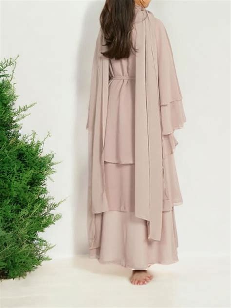 Elegant Kidsƒ?? Three-Layer Georgette Abaya with Hijab and Belt ...