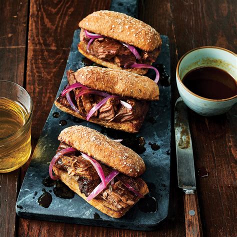 Slow-Cooker Flank Steak Au Jus Sandwiches Recipe | EatingWell