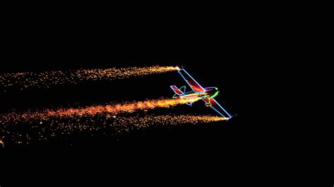 Download wallpaper 2048x1152 plane, sparks, flight, dark ultrawide ...
