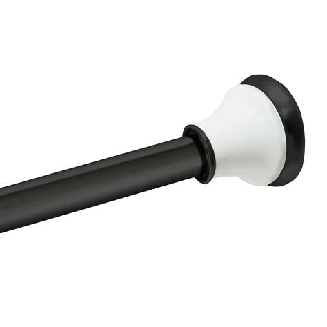 Stockholm Matte Black & White Shower Curtain Rod