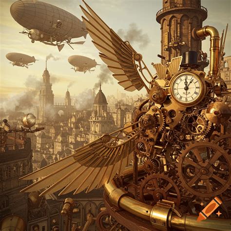 Steampunk art style on Craiyon