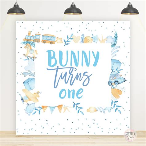 Boys blue Theme Birthday Backdrop – Ezyprints Studio