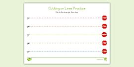 Preschool- Cutting on Lines - Horizontal Bumps