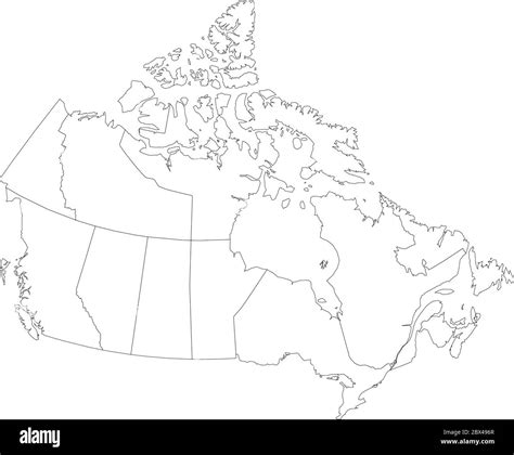 Map of Canada divided into 10 provinces and 3 territories ...