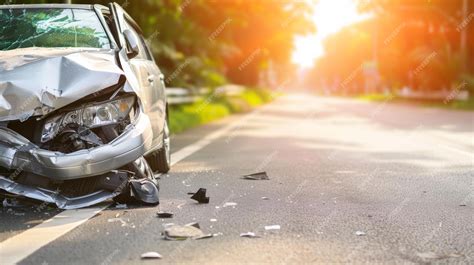 Premium Photo | A car after an accident on the road A damaged crashed ...