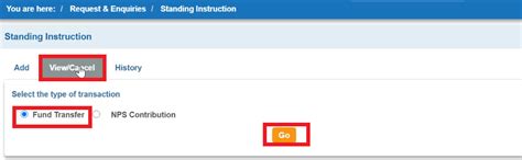 How to cancel standing instruction in SBI net banking?
