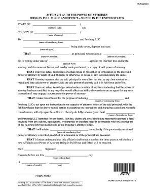 Power Of Attorney Affidavit - Fill and Sign Printable Template Online