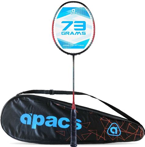 apacs Counter Attack (73G, 35LBS) Red, Black Unstrung Badminton Racquet ...