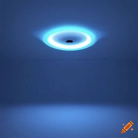High-definition image of a white room illuminated with blue lights on ...
