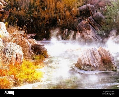 Hot Springs State Park, Wyoming hot springs Stock Photo - Alamy