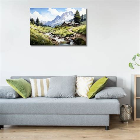 Flowing Water Landscape Canvas Painting for Living Room and Wall Art D ...