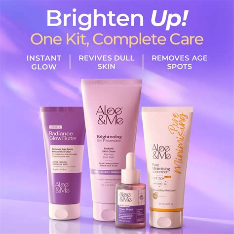 4-Step Brightening Kit with Sunscreen | Glow & Even Skin Tone | Aloe&Me ...