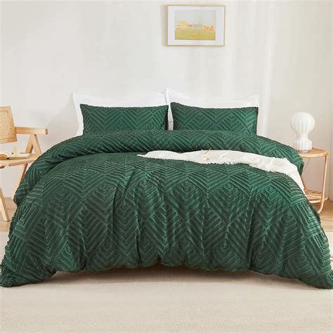Litanika Emerald Green King Size Comforter Set, 3 Pieces Dark Green ...