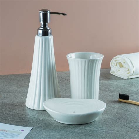 Ceramic Elegant White Bath Accessory – The Decor Mart