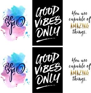 Set of 6 posters rolled in a tube with Be yourself design and Good ...