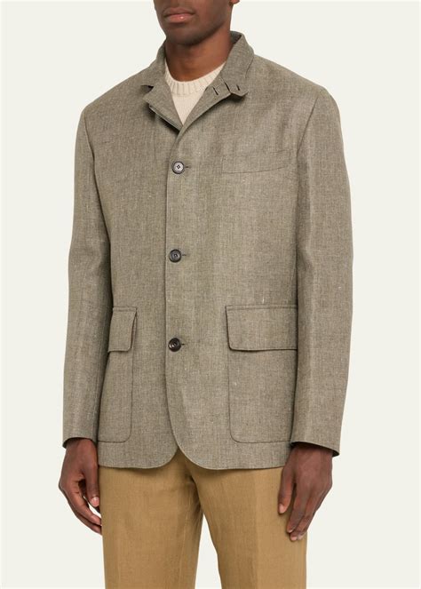 Loro Piana Men's Roadster Linen Sports Jacket - Bergdorf Goodman