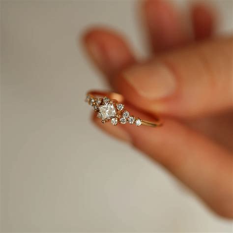 Mirena 0.48 CT Princess Cut Diamond Rose Gold Ring