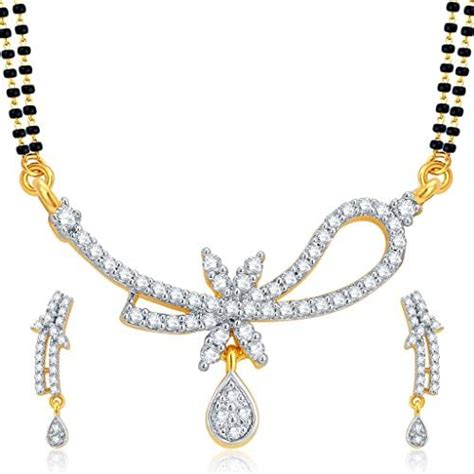 Buy Sukkhi Marquise Gold and Rhodium Plated CZ Mangalsutra Set For ...