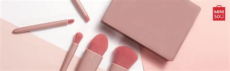 MINISO Portable 5Pcs Travel Makeup Brush Set with Makeup Mirror in ...