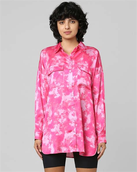Pink Satin Long Shirt