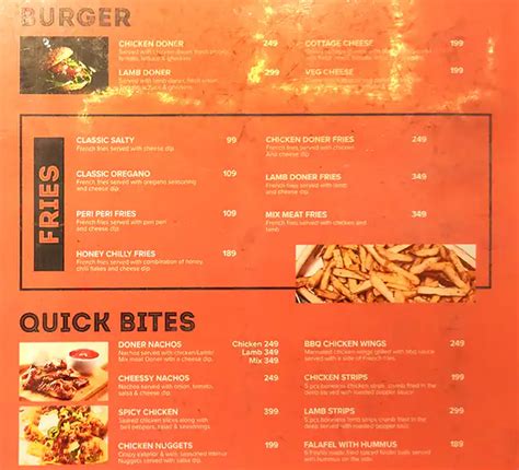 Menu at Doner Shack, Chandigarh