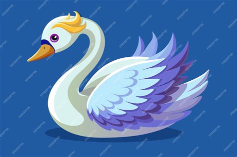 Un caprichoso cisne de dibujos animados personalizable muestra plumas ...