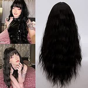 Netgo Women's Wig Long Fluffy Curly Wavy Hair Black Wigs for Girl Heat ...