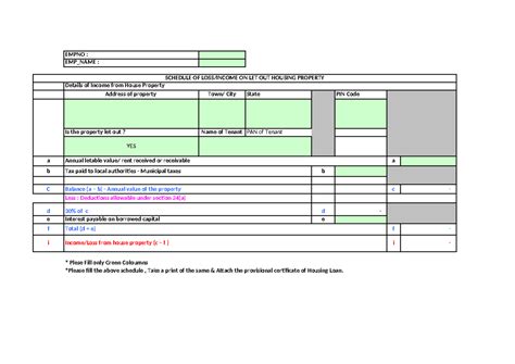 Schedule of Loss/Income on Let Out House Property (Form) - Studocu