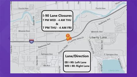 I-90 closures between Spokane Valley and Liberty Lake begin | krem.com