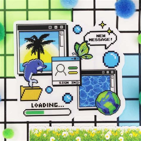 Frutiger Aero Pixel Art Sticker | Sticker art, Pixel art, Sticker design