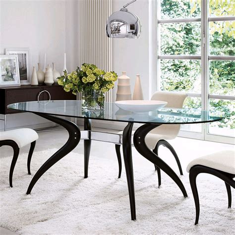 oval glass dining room table